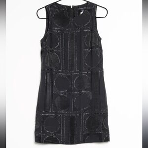 Banana Republic Silk Embroidered Shiny Geometric Mini Dress
